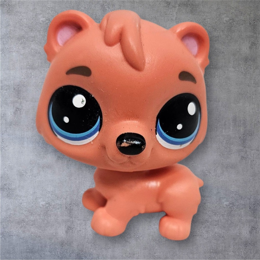 Littlest Pet Shop LPS Bear Cub #4-151 Brown Puppy Dog Animal‎ Figure Toy G45